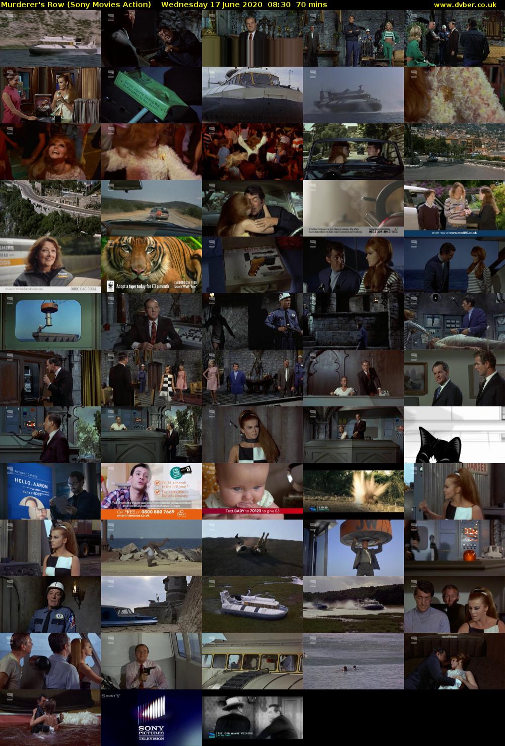 Murderer's Row (Sony Movies Action) Wednesday 17 June 2020 08:30 - 09:40