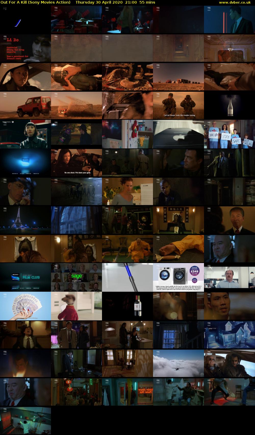 Out For A Kill (Sony Movies Action) Thursday 30 April 2020 21:00 - 21:55