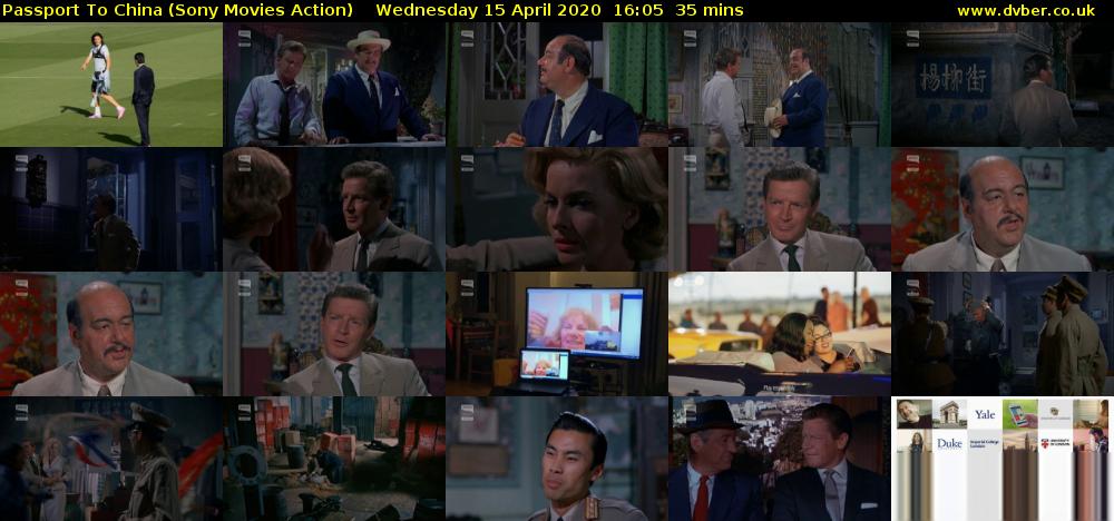 Passport To China (Sony Movies Action) Wednesday 15 April 2020 16:05 - 16:40