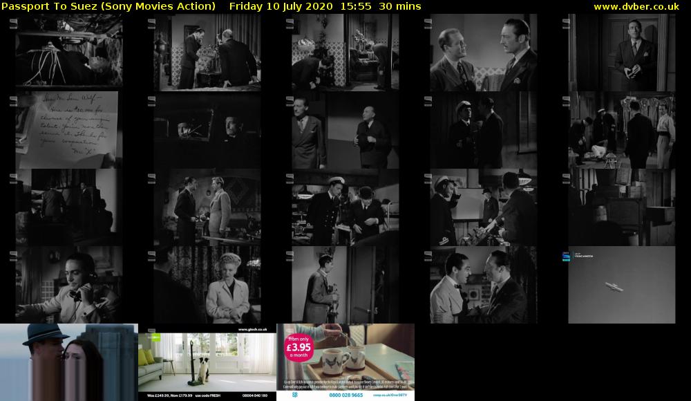Passport To Suez (Sony Movies Action) Friday 10 July 2020 15:55 - 16:25