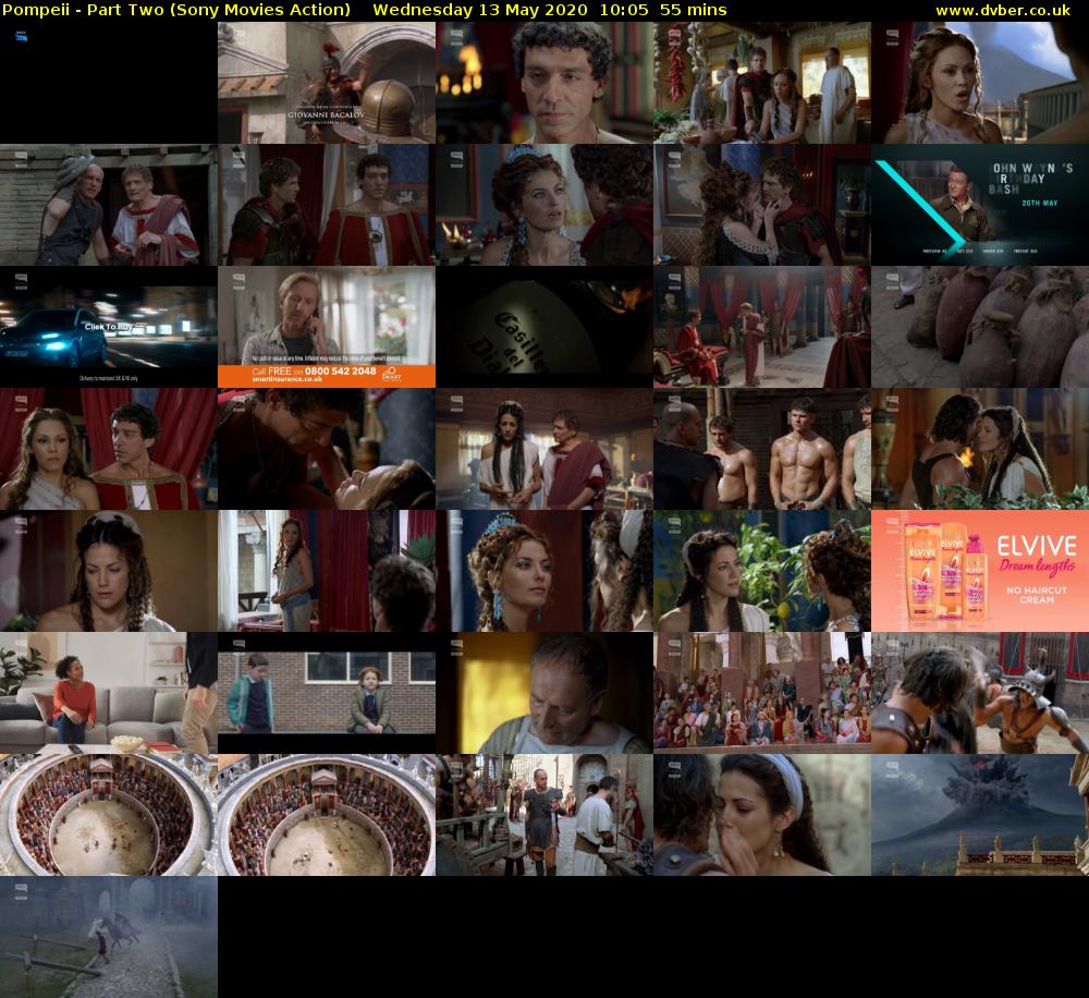 Pompeii - Part Two (Sony Movies Action) Wednesday 13 May 2020 10:05 - 11:00