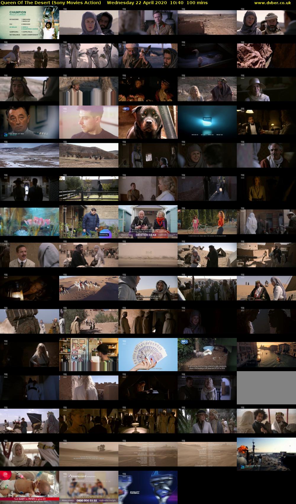 Queen Of The Desert (Sony Movies Action) Wednesday 22 April 2020 10:40 - 12:20