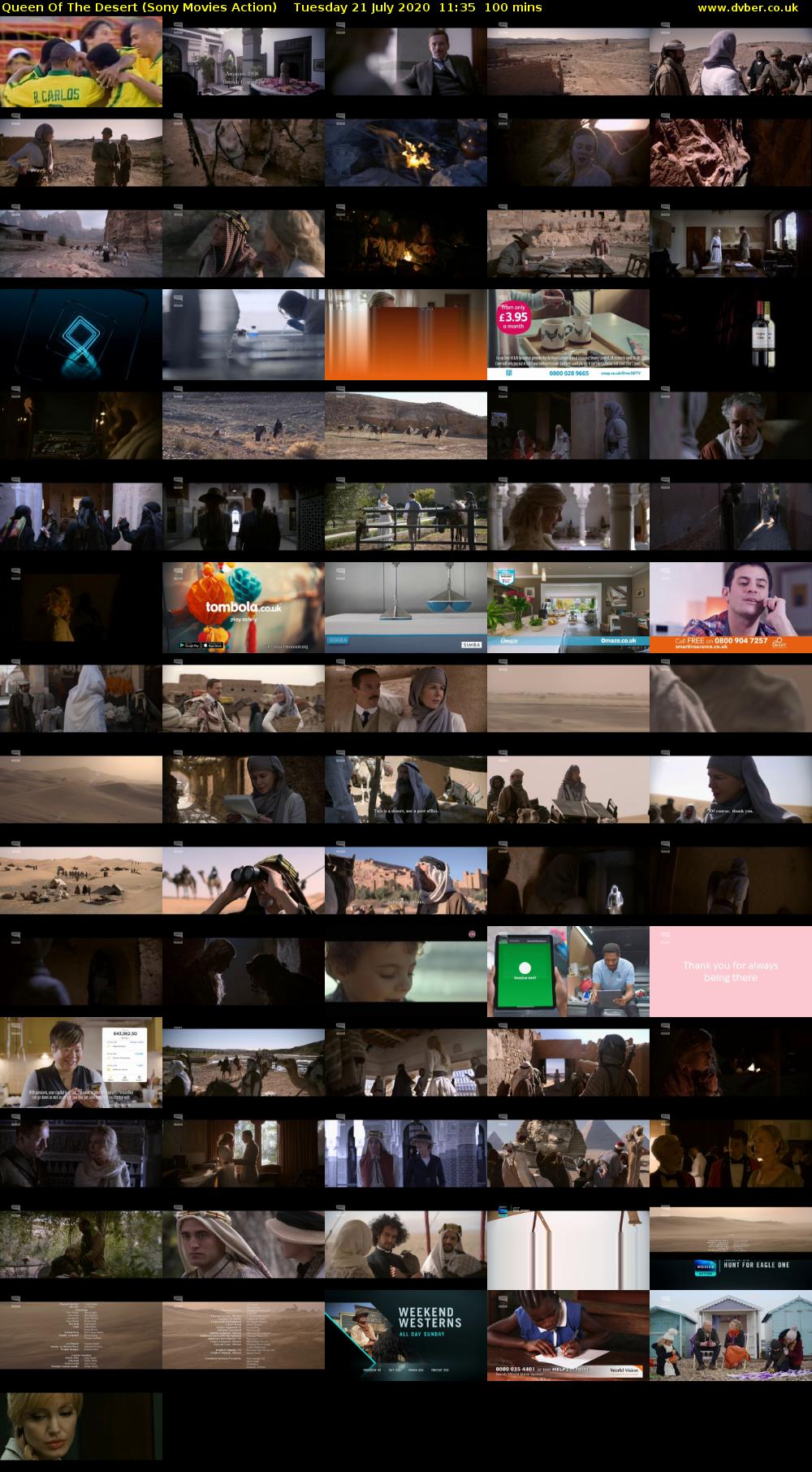 Queen Of The Desert (Sony Movies Action) Tuesday 21 July 2020 11:35 - 13:15