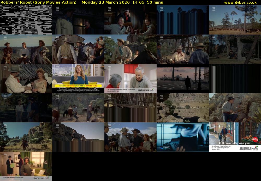 Robbers' Roost (Sony Movies Action) Monday 23 March 2020 14:05 - 14:55