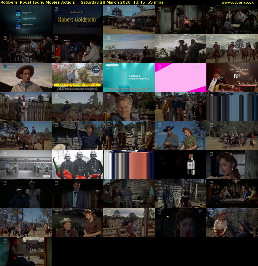 Robbers' Roost (Sony Movies Action) Saturday 28 March 2020 13:45 - 14:40