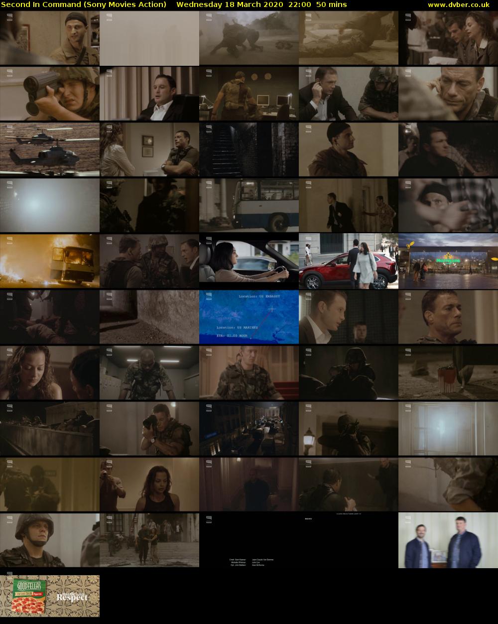 Second In Command (Sony Movies Action) Wednesday 18 March 2020 22:00 - 22:50