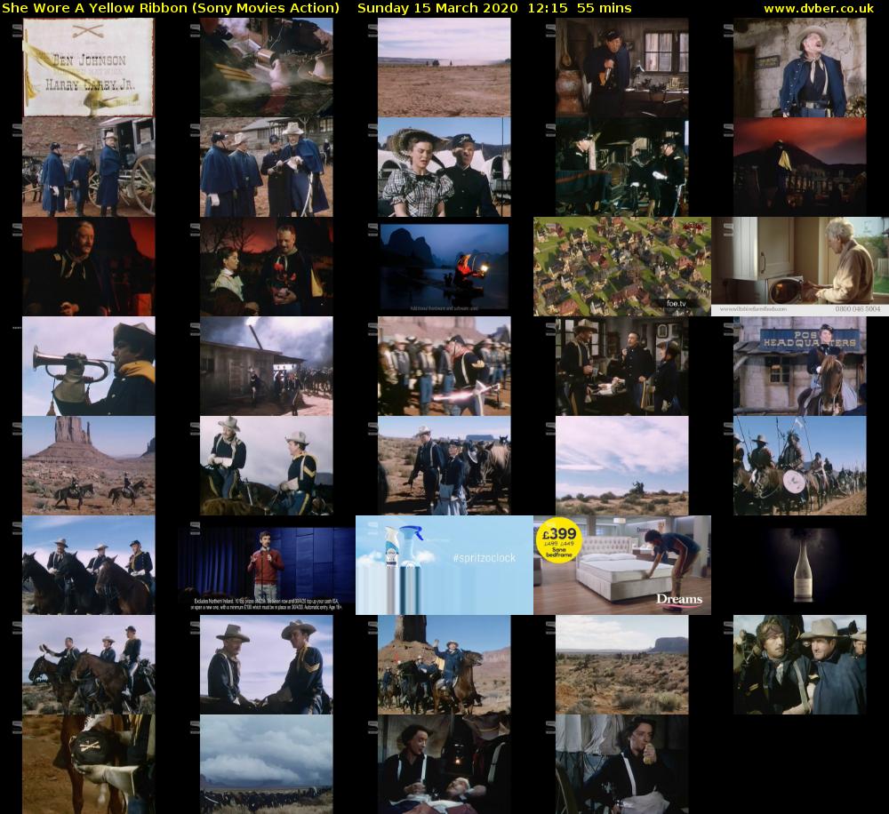 She Wore A Yellow Ribbon (Sony Movies Action) Sunday 15 March 2020 12:15 - 13:10