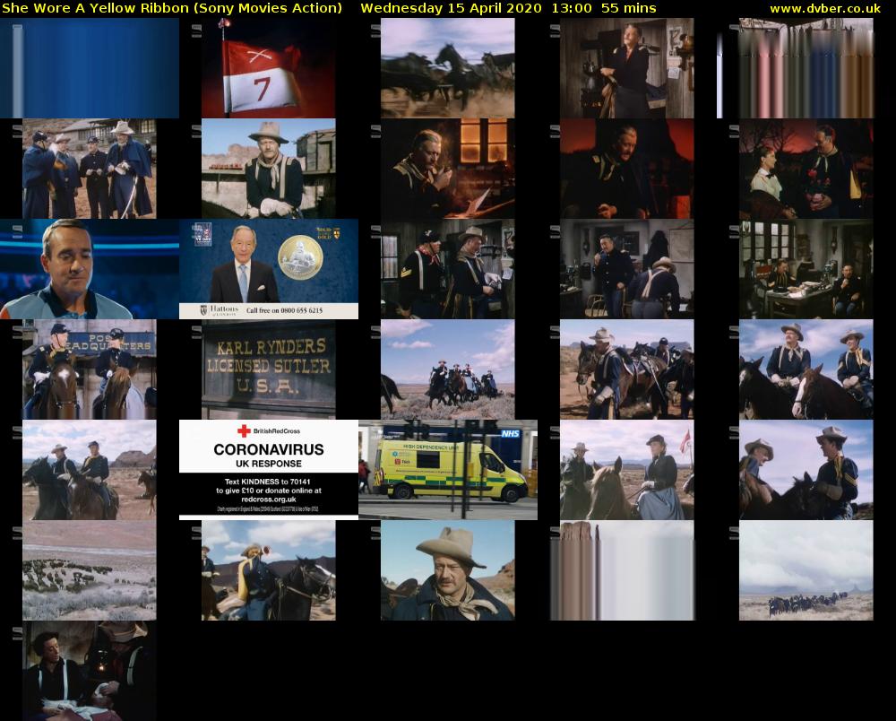 She Wore A Yellow Ribbon (Sony Movies Action) Wednesday 15 April 2020 13:00 - 13:55