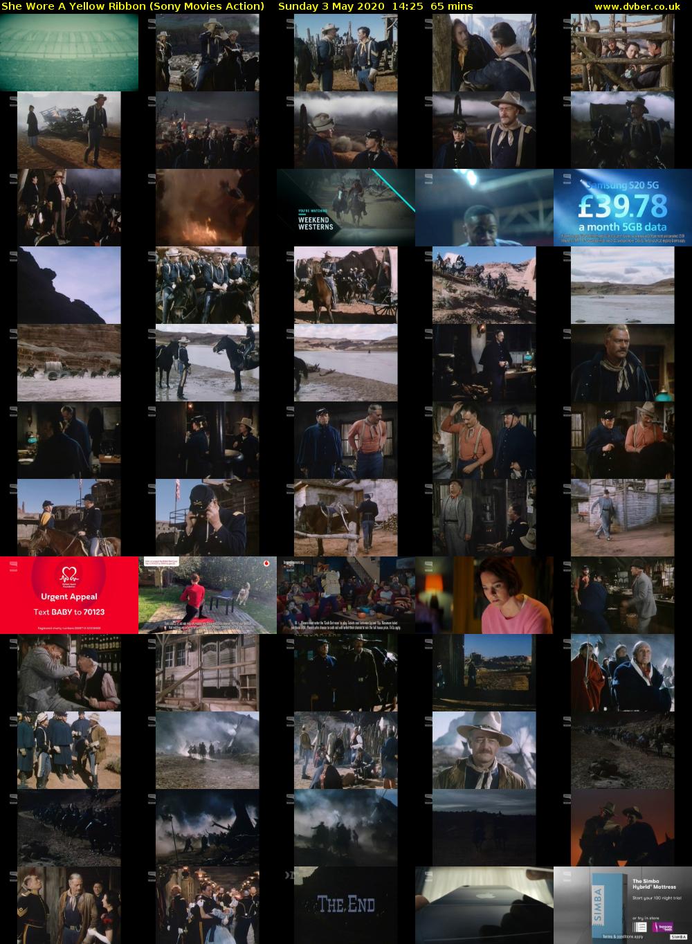 She Wore A Yellow Ribbon (Sony Movies Action) Sunday 3 May 2020 14:25 - 15:30