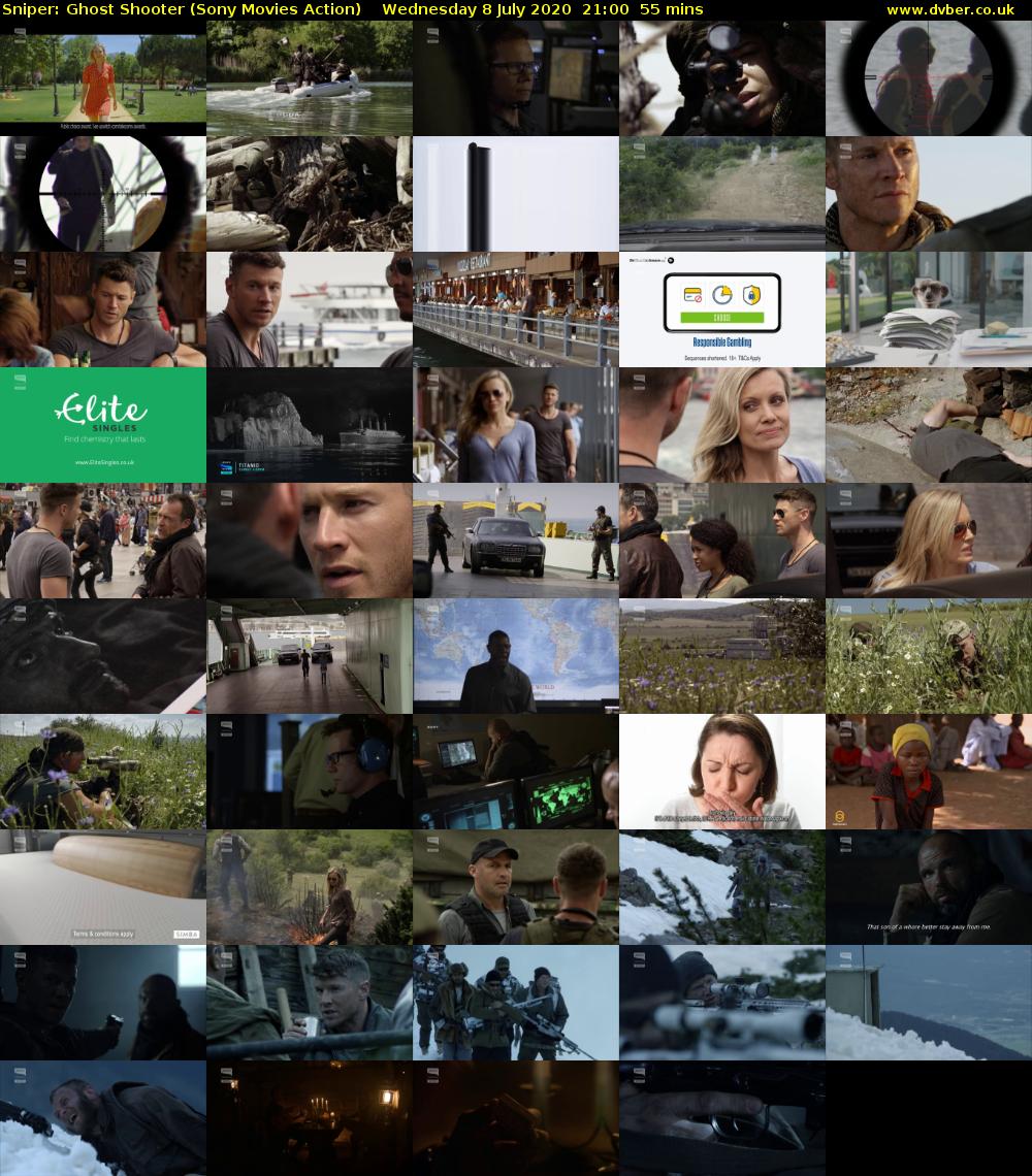Sniper: Ghost Shooter (Sony Movies Action) Wednesday 8 July 2020 21:00 - 21:55