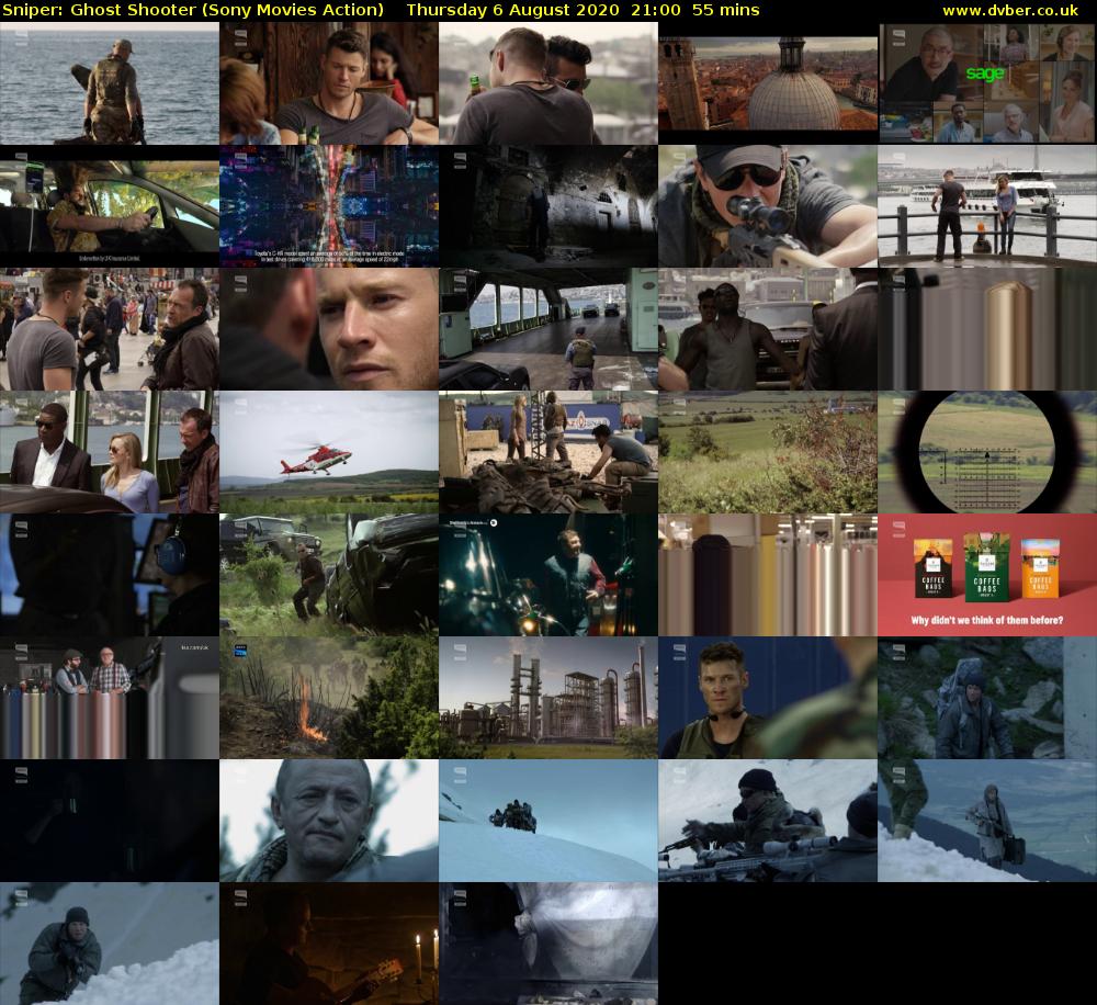 Sniper: Ghost Shooter (Sony Movies Action) Thursday 6 August 2020 21:00 - 21:55