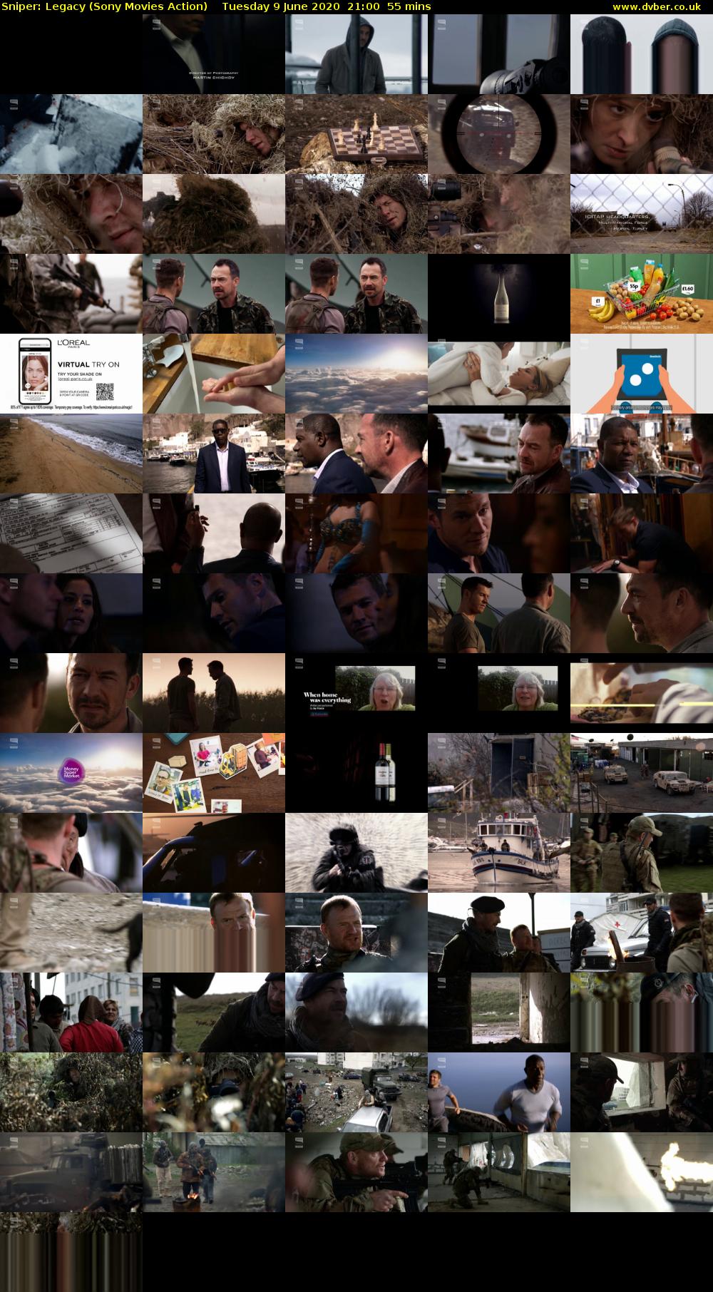 Sniper: Legacy (Sony Movies Action) Tuesday 9 June 2020 21:00 - 21:55