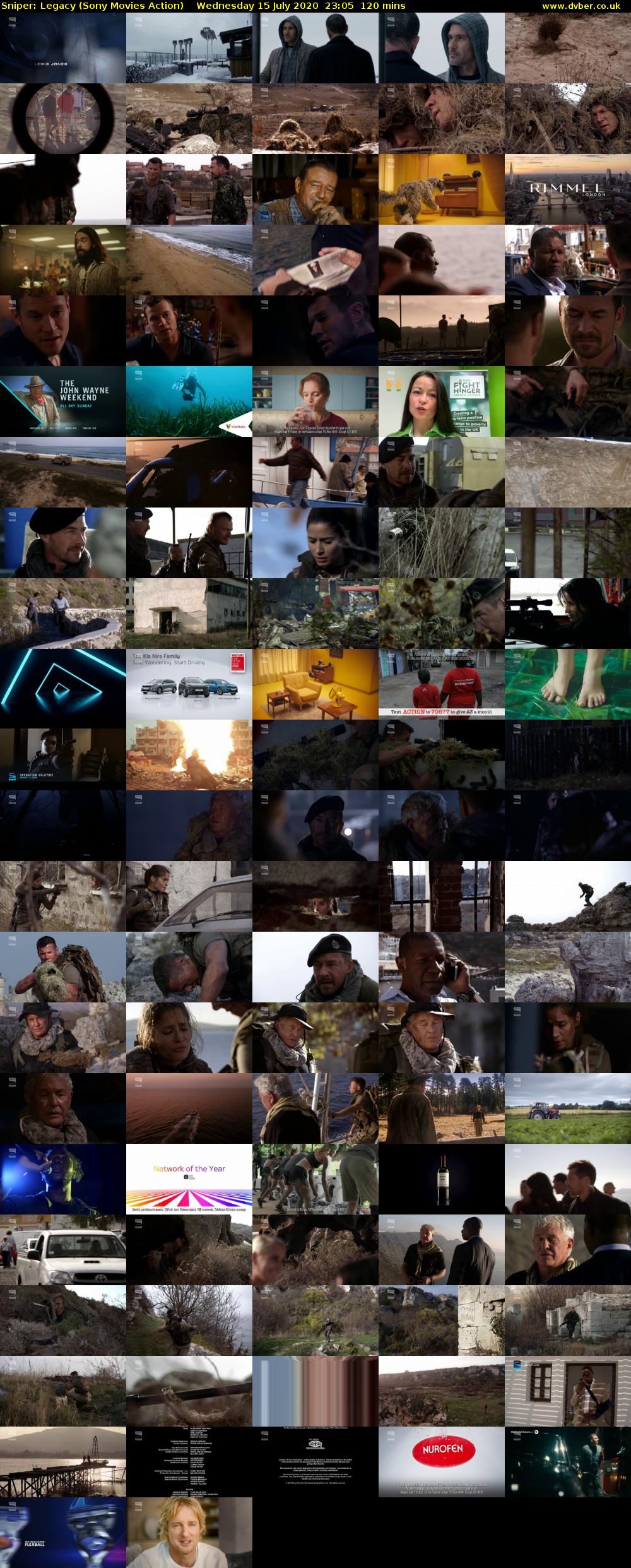Sniper: Legacy (Sony Movies Action) Wednesday 15 July 2020 23:05 - 01:05
