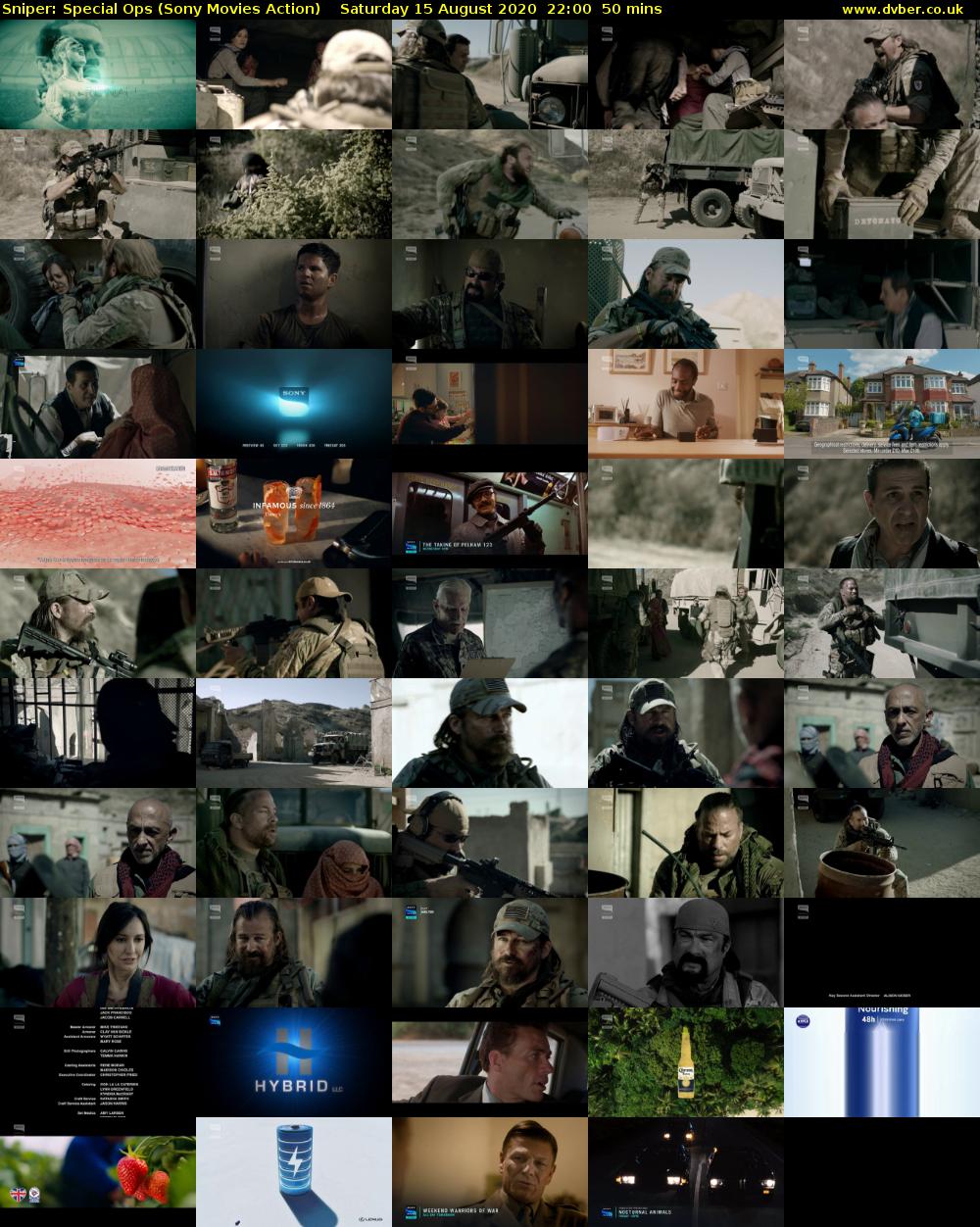 Sniper: Special Ops (Sony Movies Action) Saturday 15 August 2020 22:00 - 22:50