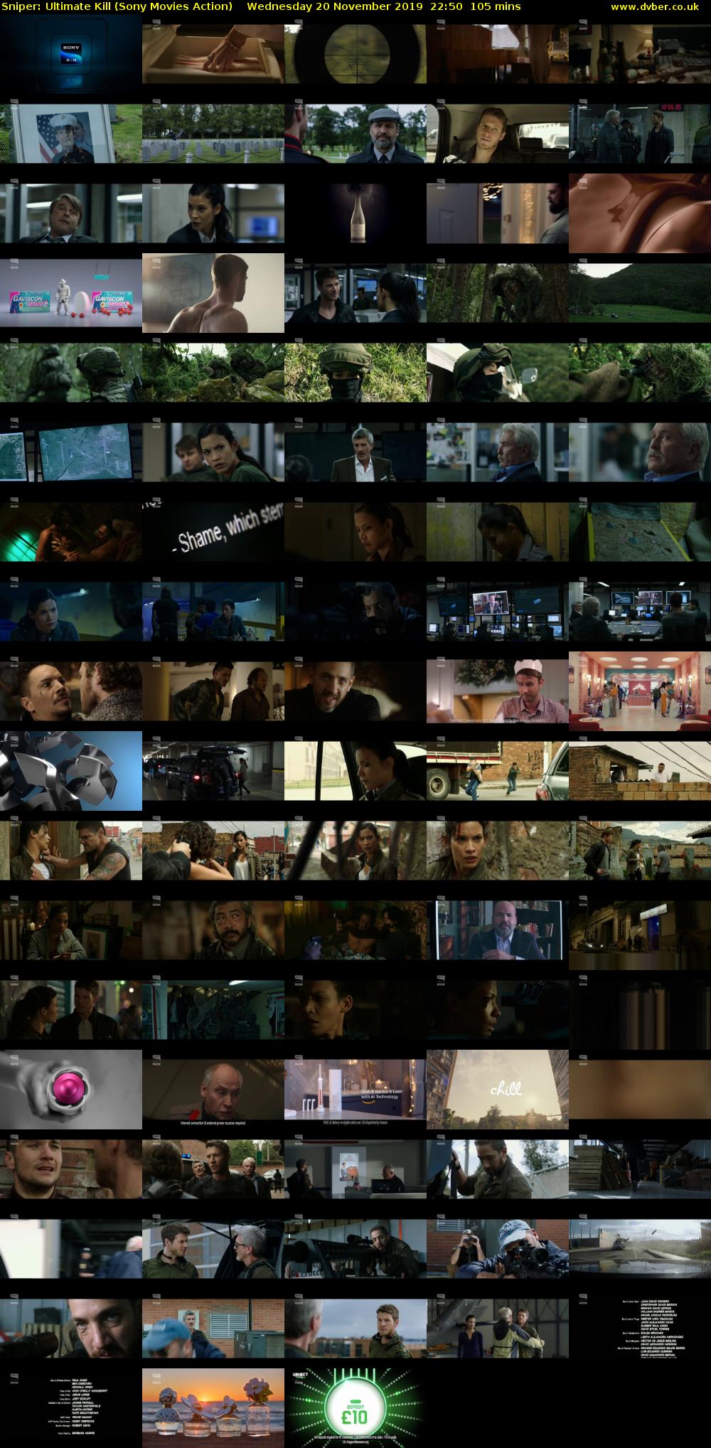 Sniper: Ultimate Kill (Sony Movies Action) Wednesday 20 November 2019 22:50 - 00:35