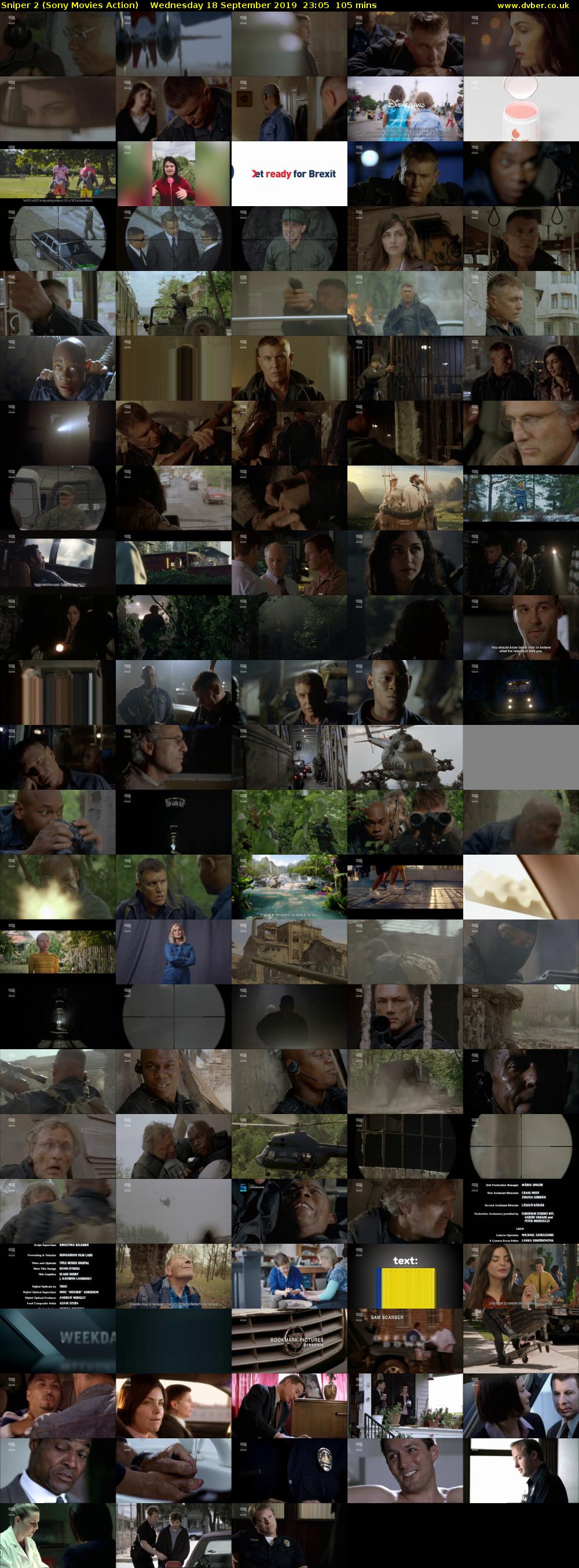 Sniper 2 (Sony Movies Action) Wednesday 18 September 2019 23:05 - 00:50
