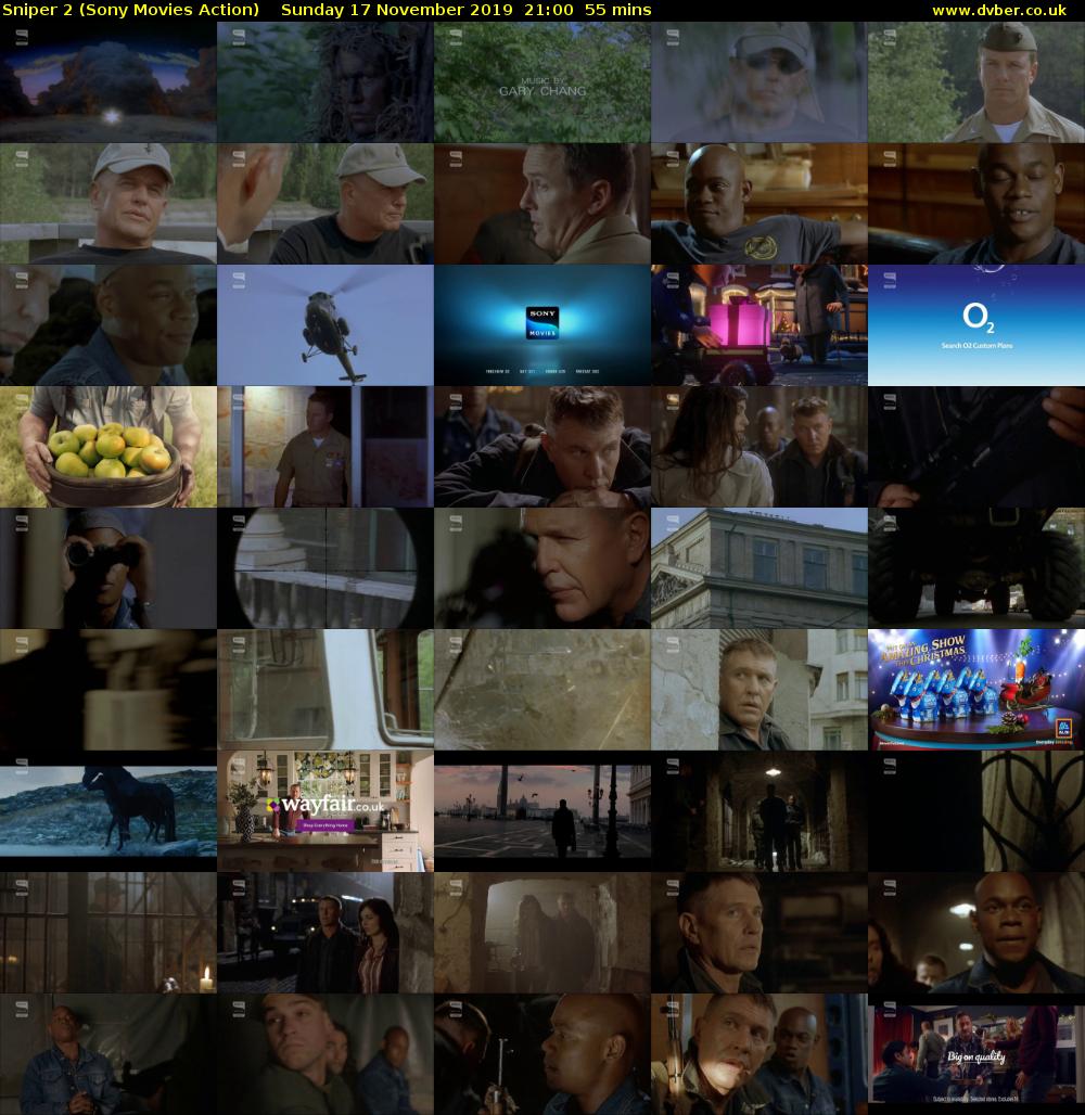 Sniper 2 (Sony Movies Action) Sunday 17 November 2019 21:00 - 21:55