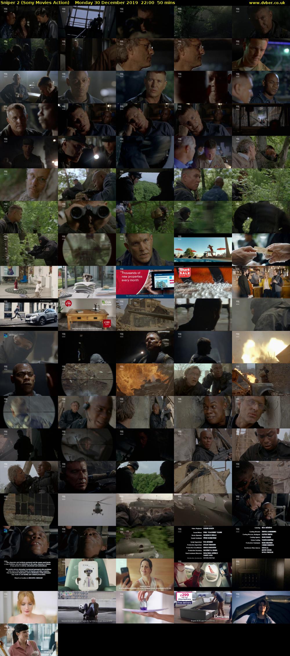Sniper 2 (Sony Movies Action) Monday 30 December 2019 22:00 - 22:50