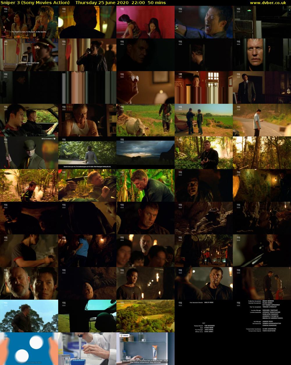 Sniper 3 (Sony Movies Action) Thursday 25 June 2020 22:00 - 22:50