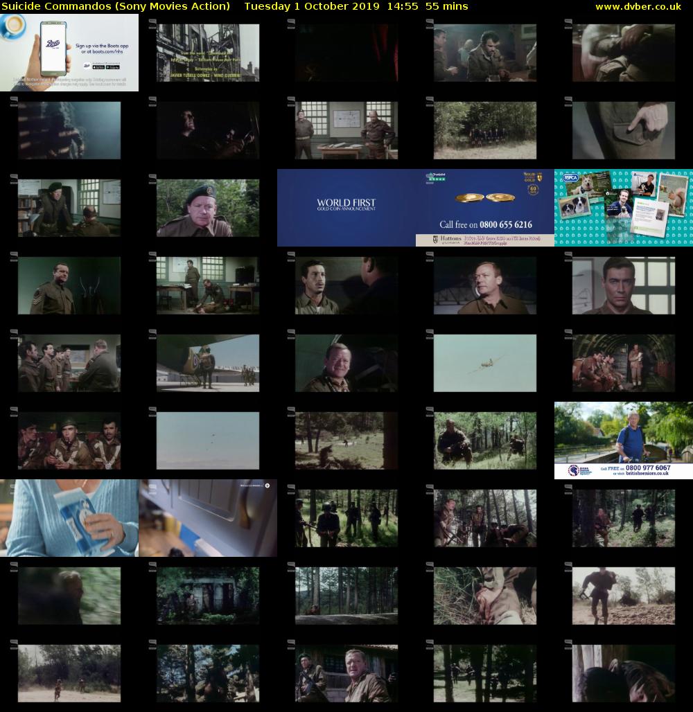 Suicide Commandos (Sony Movies Action) Tuesday 1 October 2019 14:55 - 15:50
