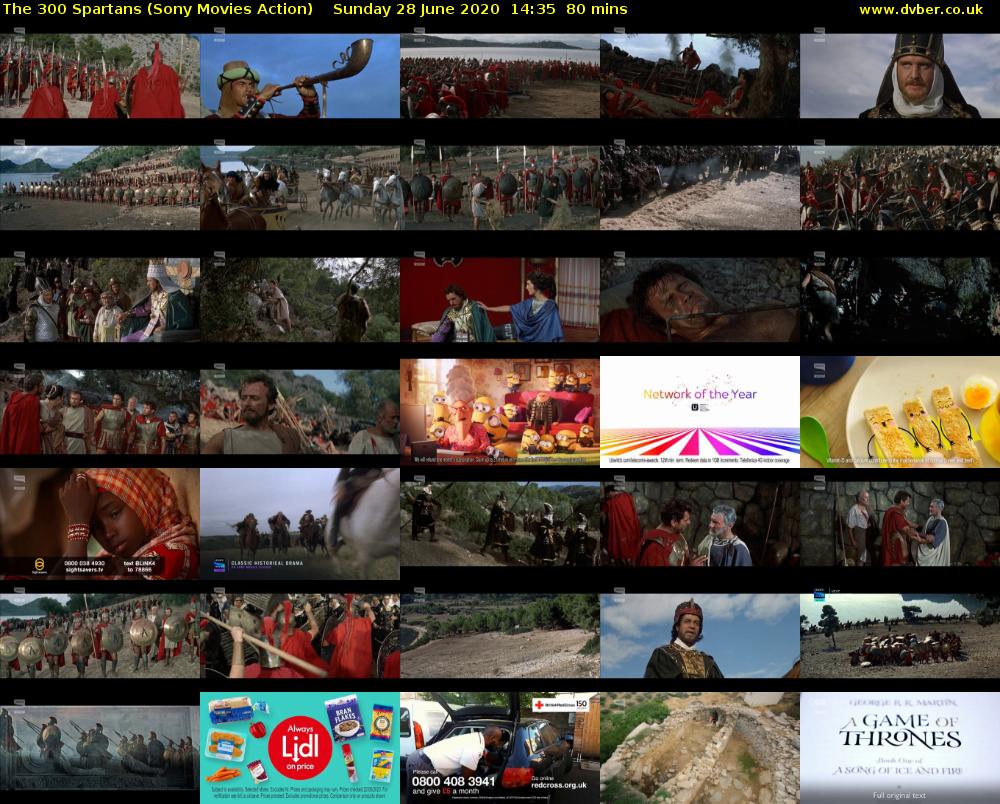 The 300 Spartans (Sony Movies Action) Sunday 28 June 2020 14:35 - 15:55
