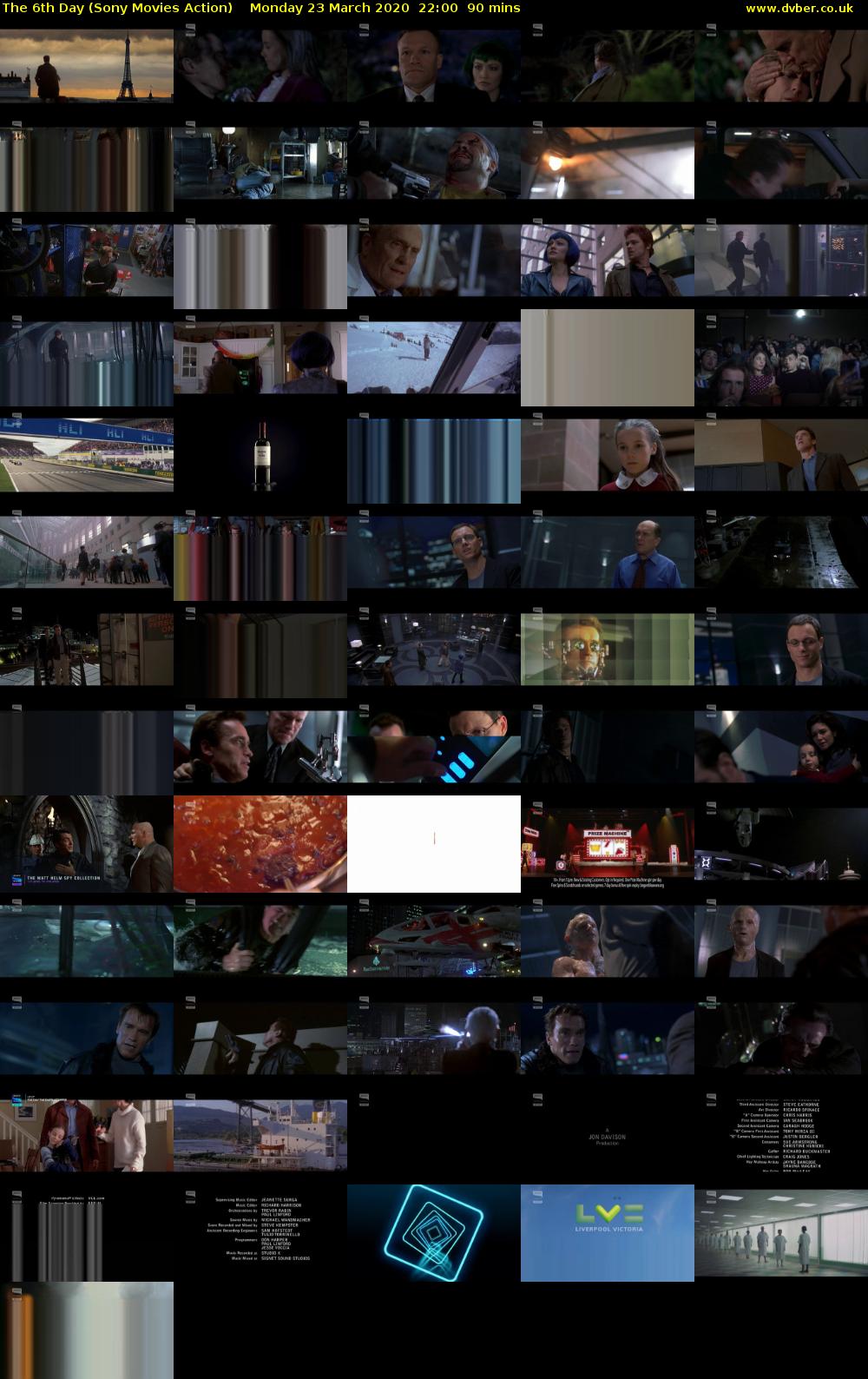 The 6th Day (Sony Movies Action) Monday 23 March 2020 22:00 - 23:30