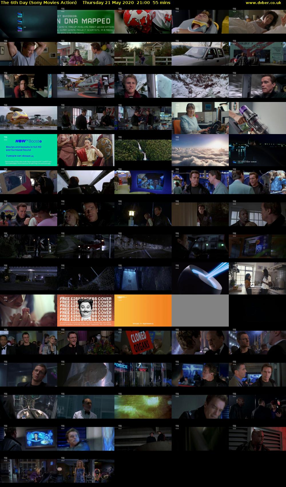 The 6th Day (Sony Movies Action) Thursday 21 May 2020 21:00 - 21:55