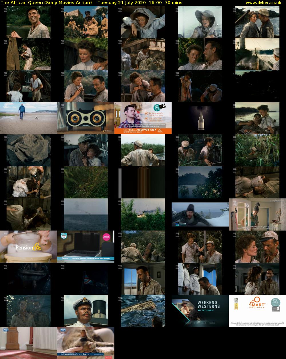The African Queen (Sony Movies Action) Tuesday 21 July 2020 16:00 - 17:10