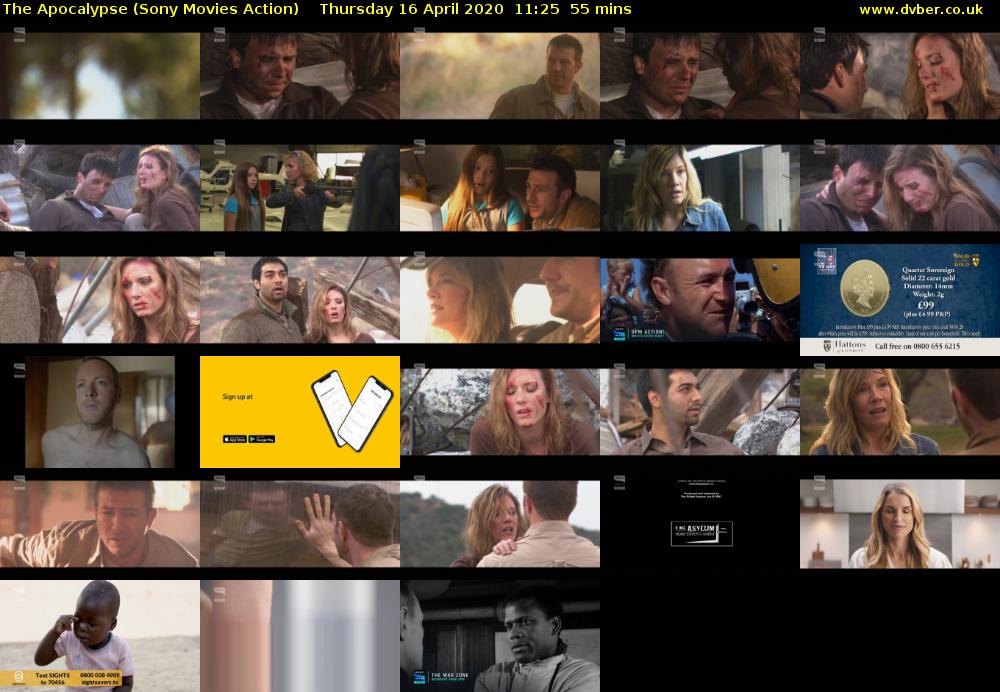 The Apocalypse (Sony Movies Action) Thursday 16 April 2020 11:25 - 12:20