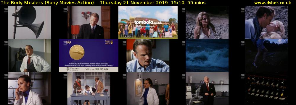 The Body Stealers (Sony Movies Action) Thursday 21 November 2019 15:10 - 16:05