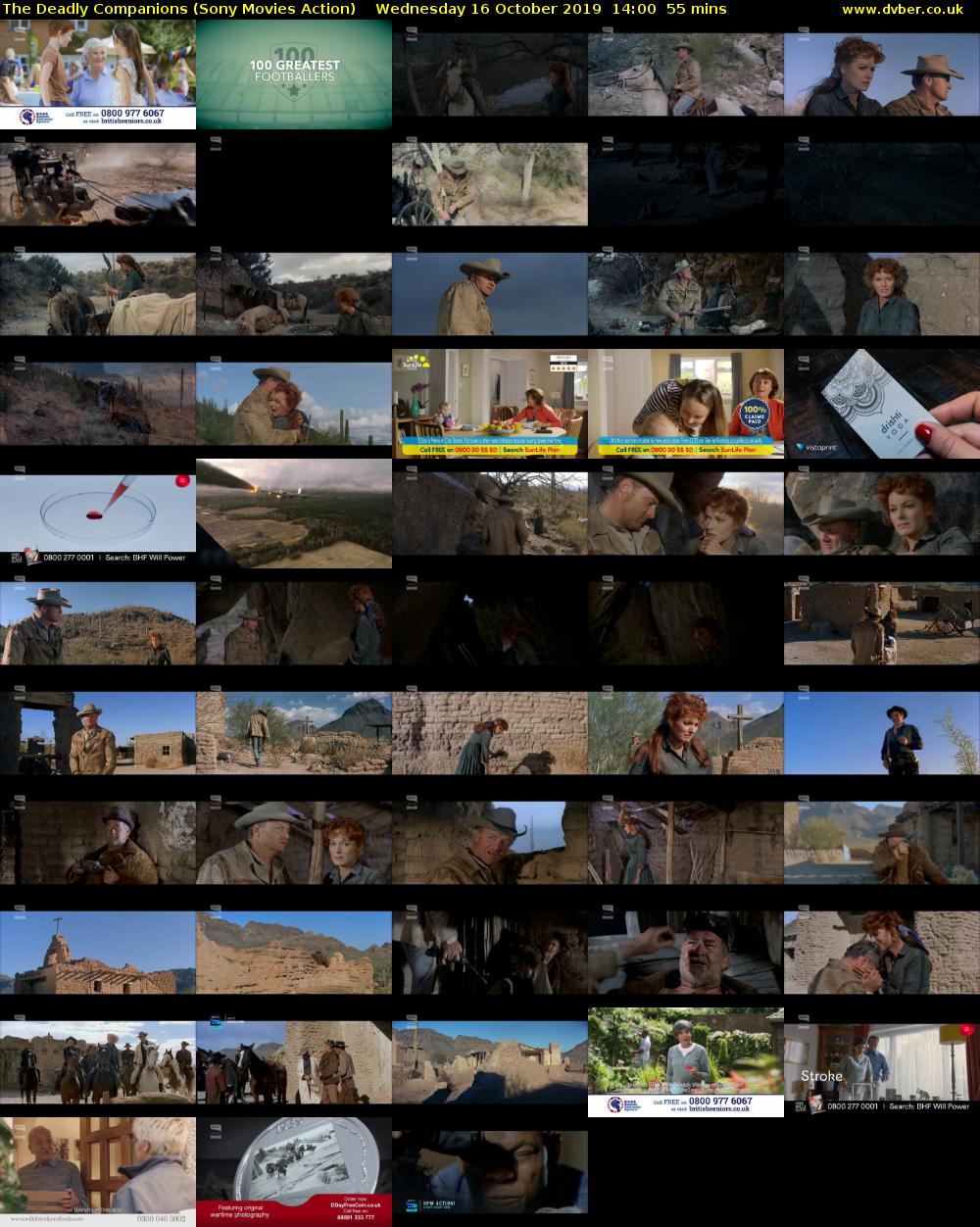 The Deadly Companions (Sony Movies Action) Wednesday 16 October 2019 14:00 - 14:55
