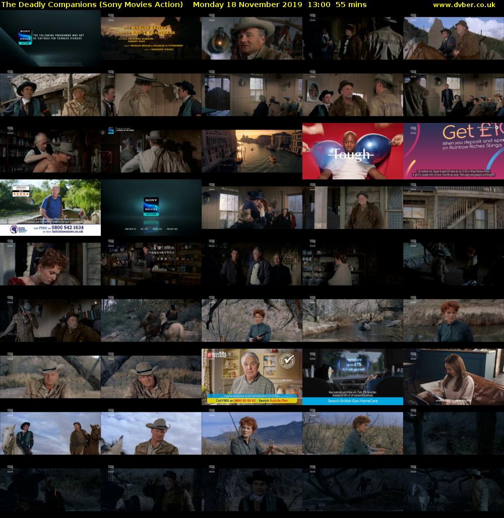 The Deadly Companions (Sony Movies Action) Monday 18 November 2019 13:00 - 13:55