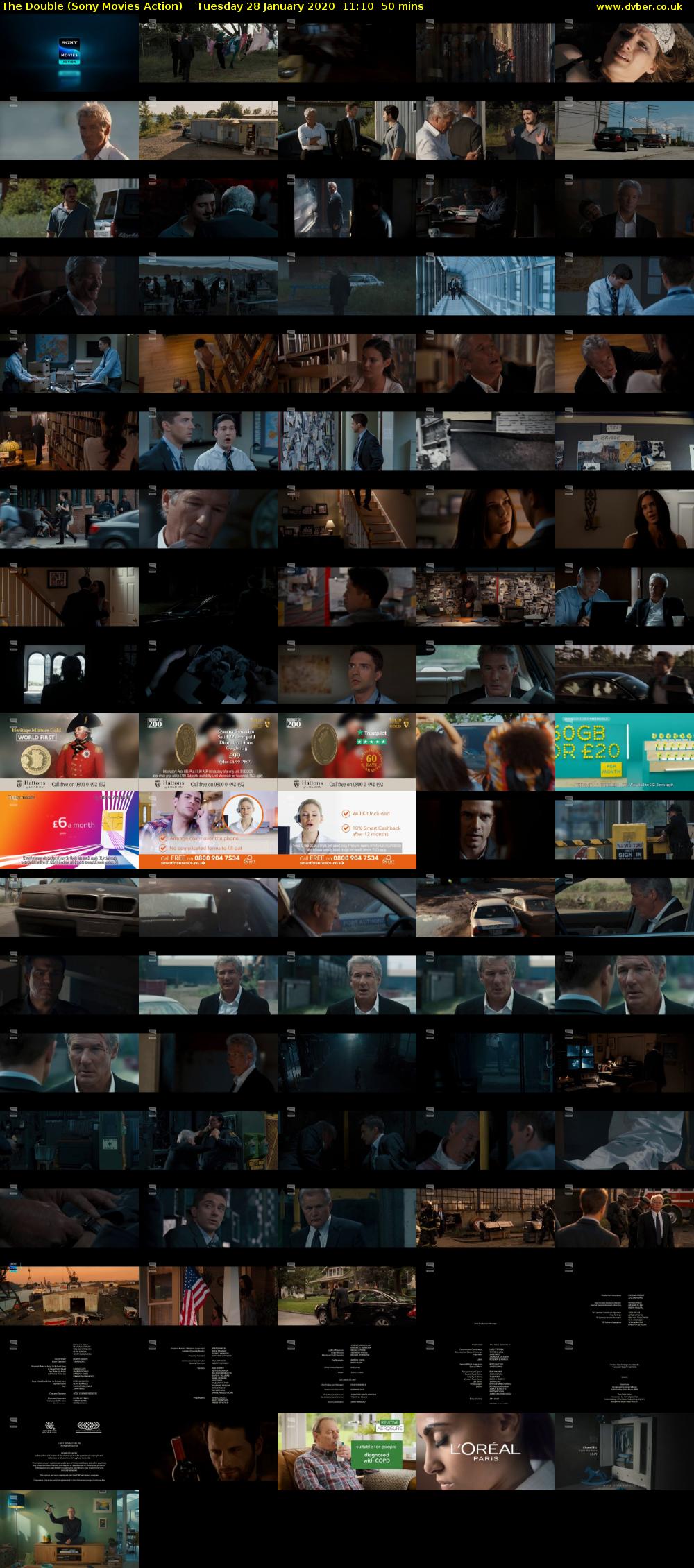 The Double (Sony Movies Action) Tuesday 28 January 2020 11:10 - 12:00
