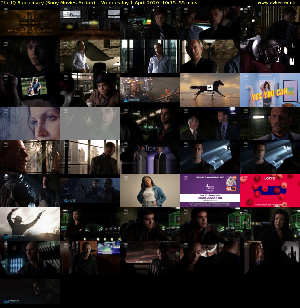 The IQ Supremacy (Sony Movies Action) Wednesday 1 April 2020 10:15 - 11:10