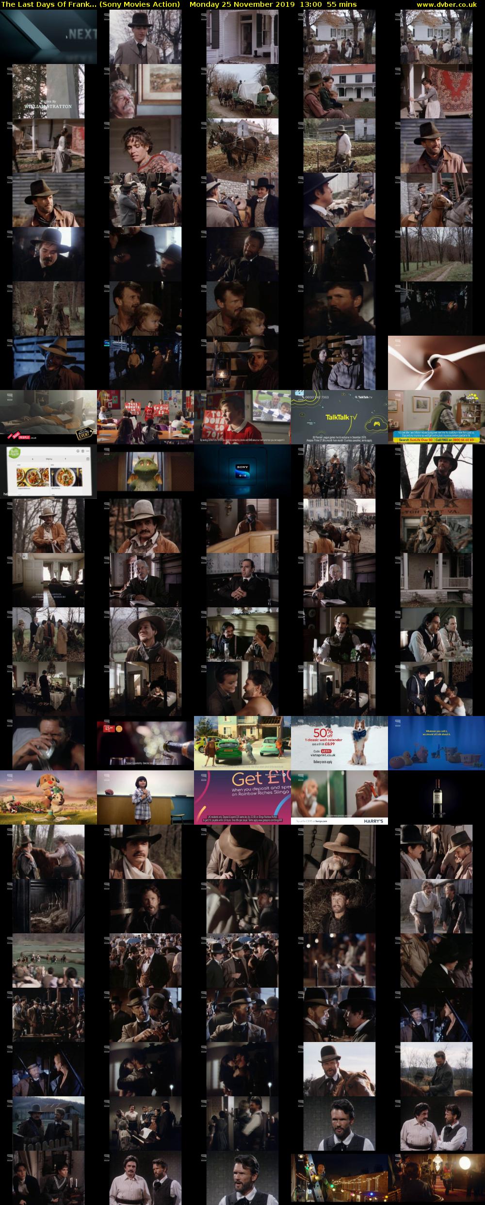 The Last Days Of Frank... (Sony Movies Action) Monday 25 November 2019 13:00 - 13:55