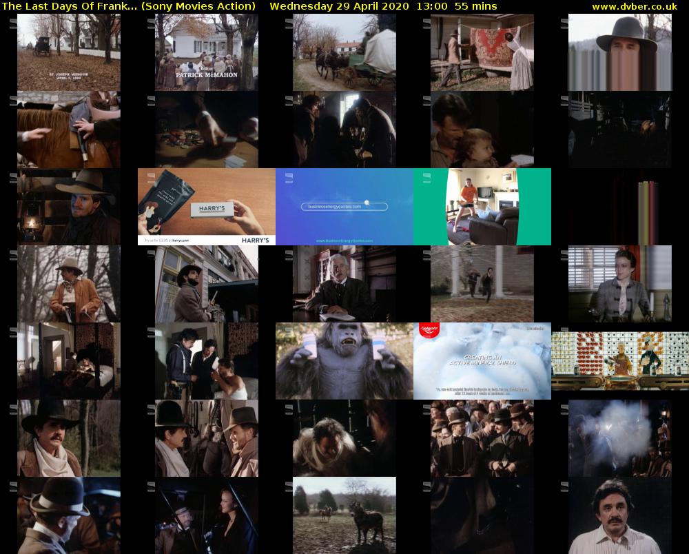The Last Days Of Frank... (Sony Movies Action) Wednesday 29 April 2020 13:00 - 13:55