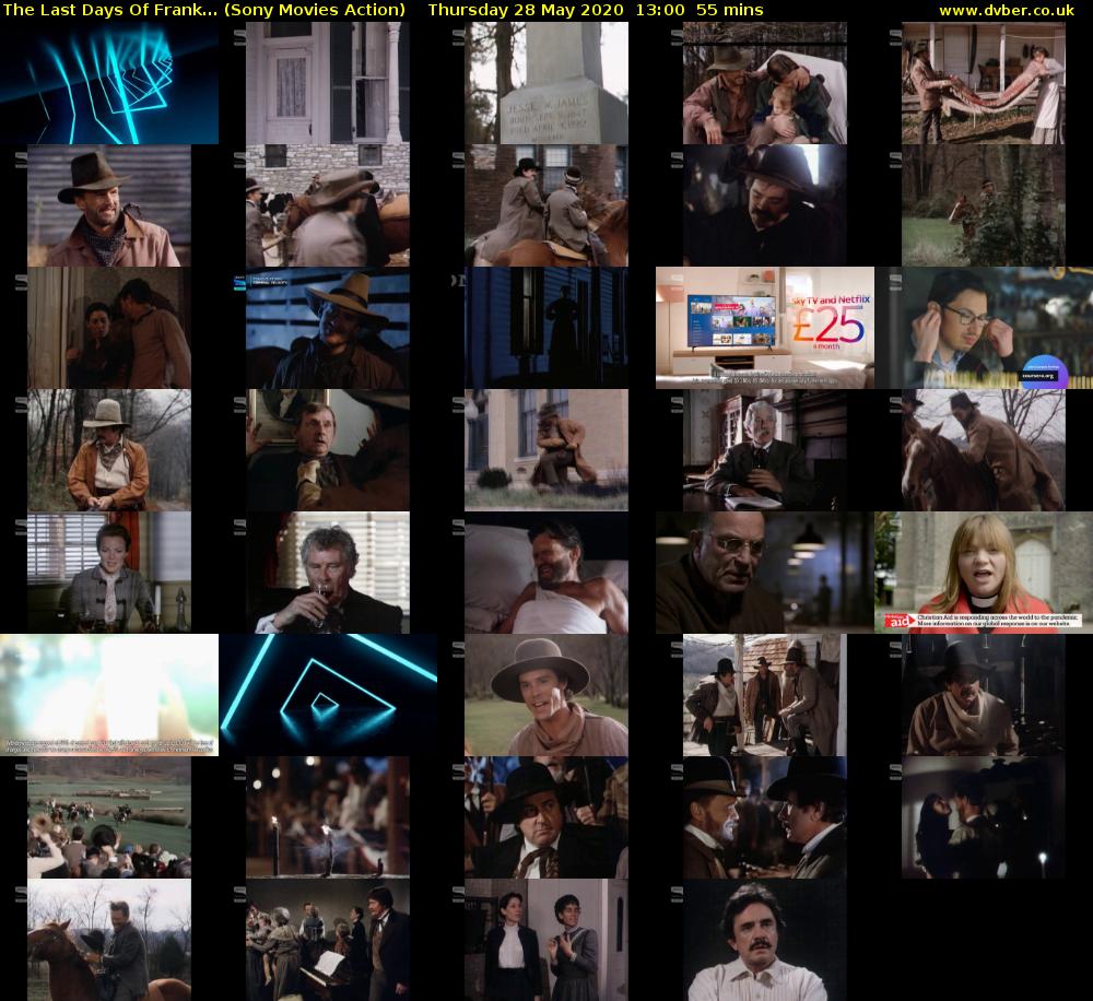 The Last Days Of Frank... (Sony Movies Action) Thursday 28 May 2020 13:00 - 13:55