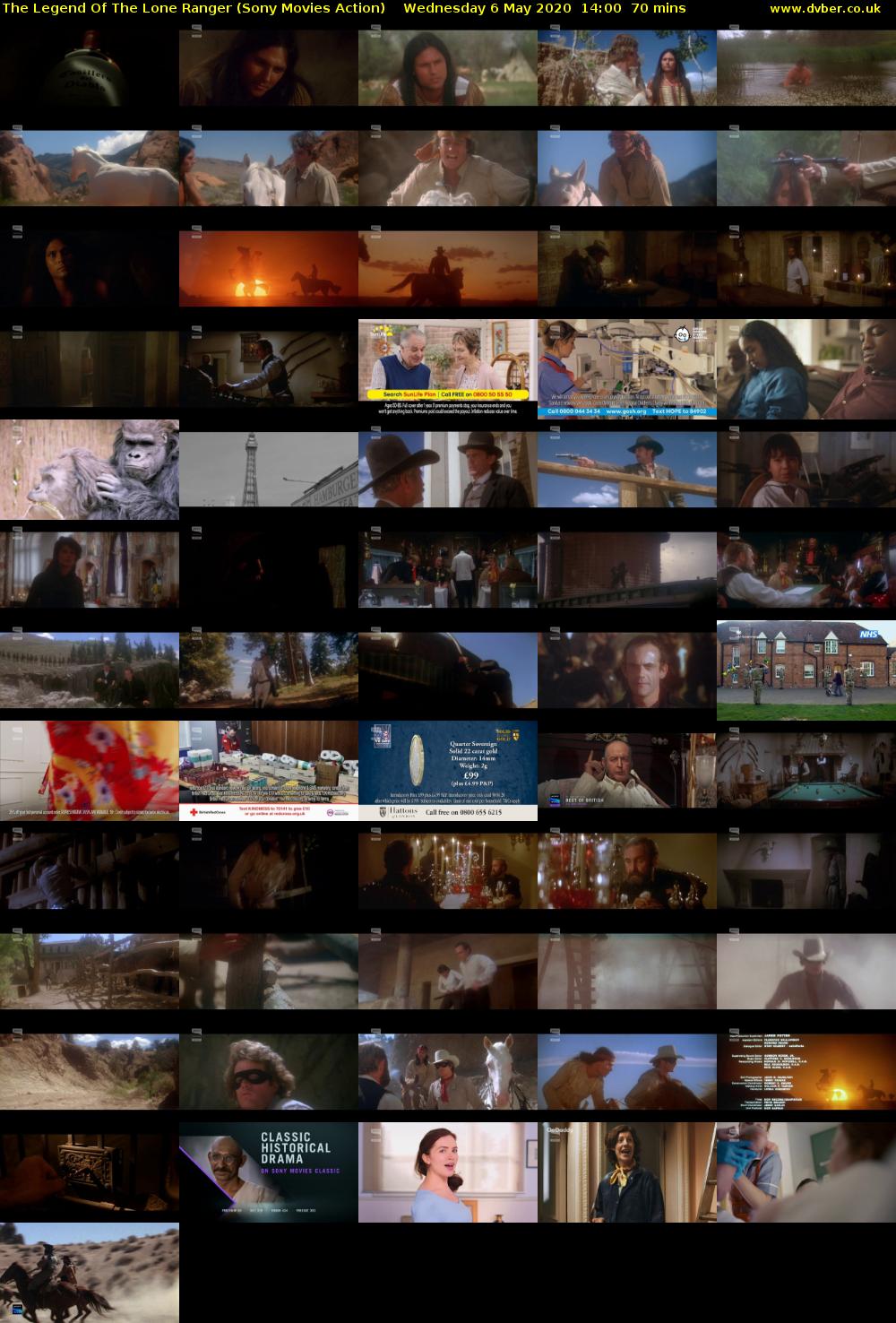The Legend Of The Lone Ranger (Sony Movies Action) Wednesday 6 May 2020 14:00 - 15:10