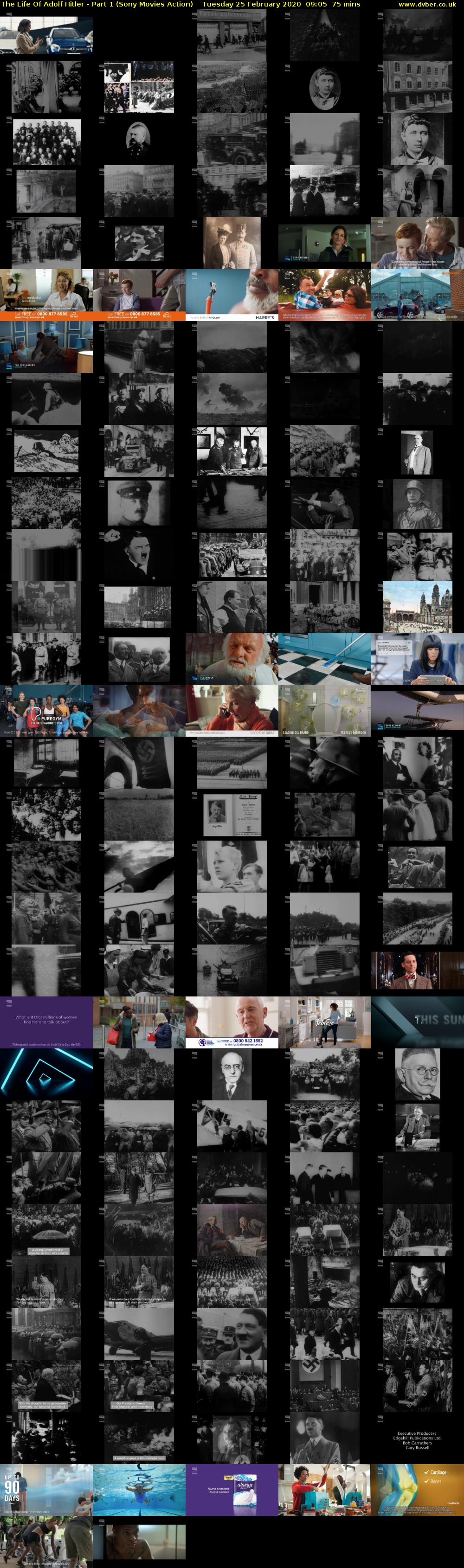 The Life Of Adolf Hitler - Part 1 (Sony Movies Action) Tuesday 25 February 2020 09:05 - 10:20