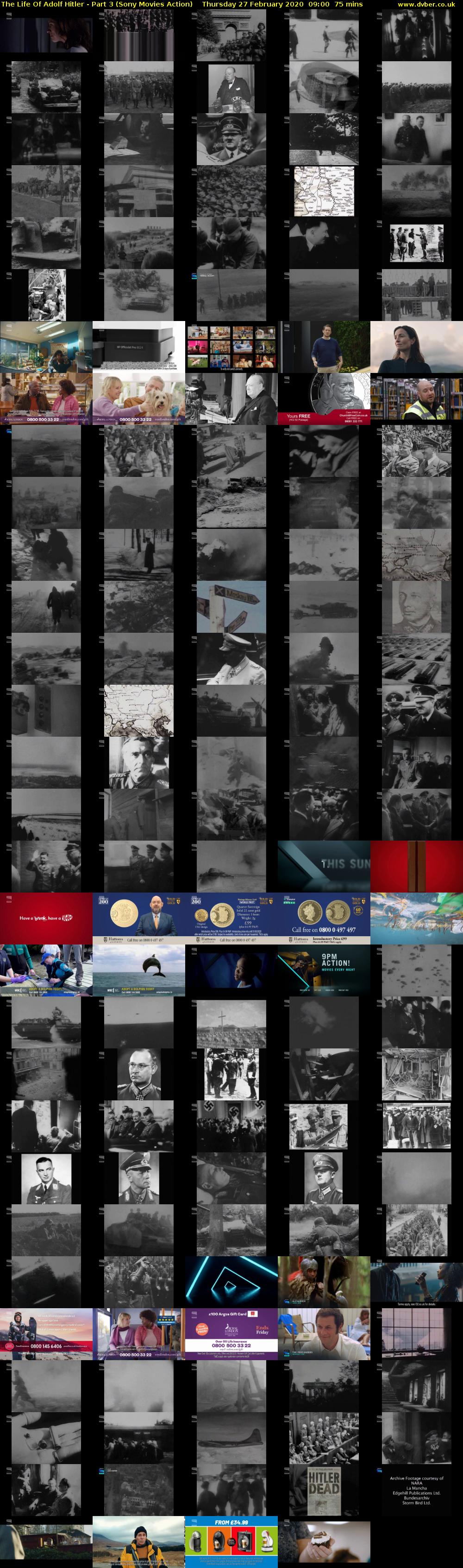 The Life Of Adolf Hitler - Part 3 (Sony Movies Action) Thursday 27 February 2020 09:00 - 10:15