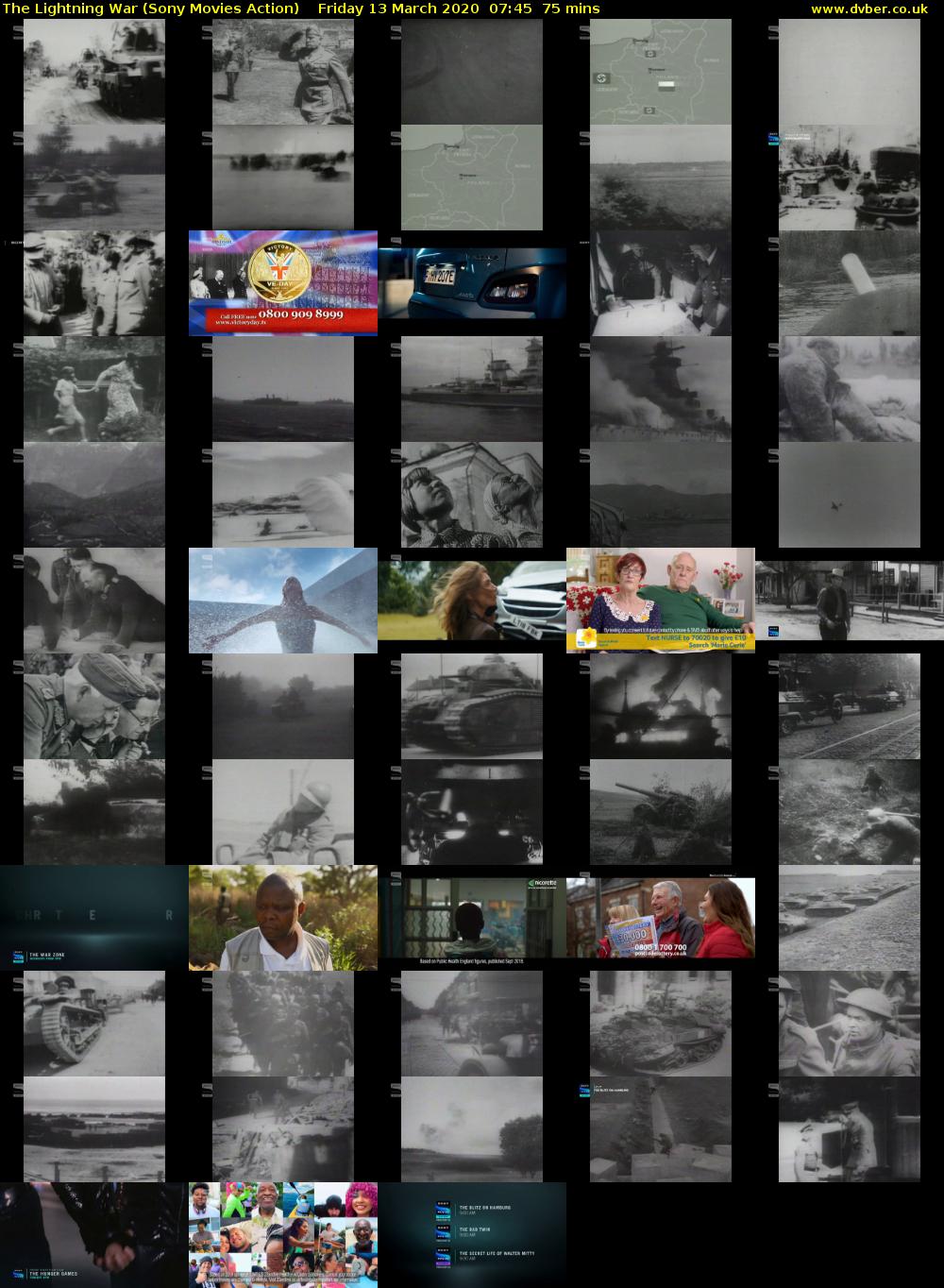 The Lightning War (Sony Movies Action) Friday 13 March 2020 07:45 - 09:00
