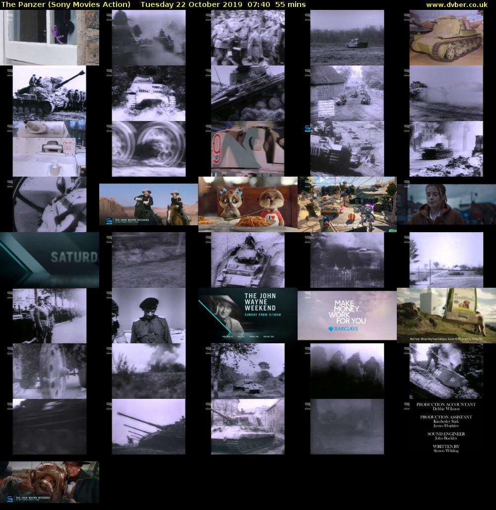 The Panzer (Sony Movies Action) Tuesday 22 October 2019 07:40 - 08:35
