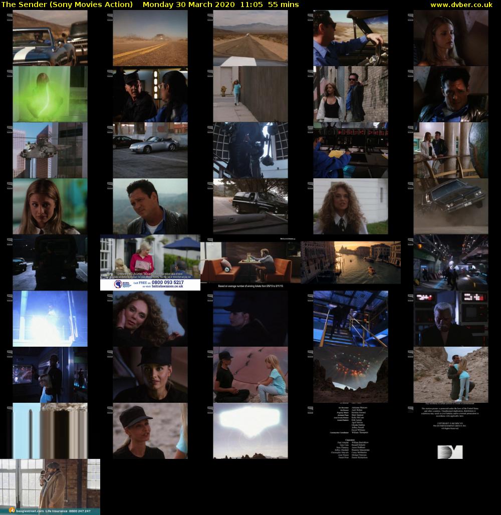 The Sender (Sony Movies Action) Monday 30 March 2020 11:05 - 12:00