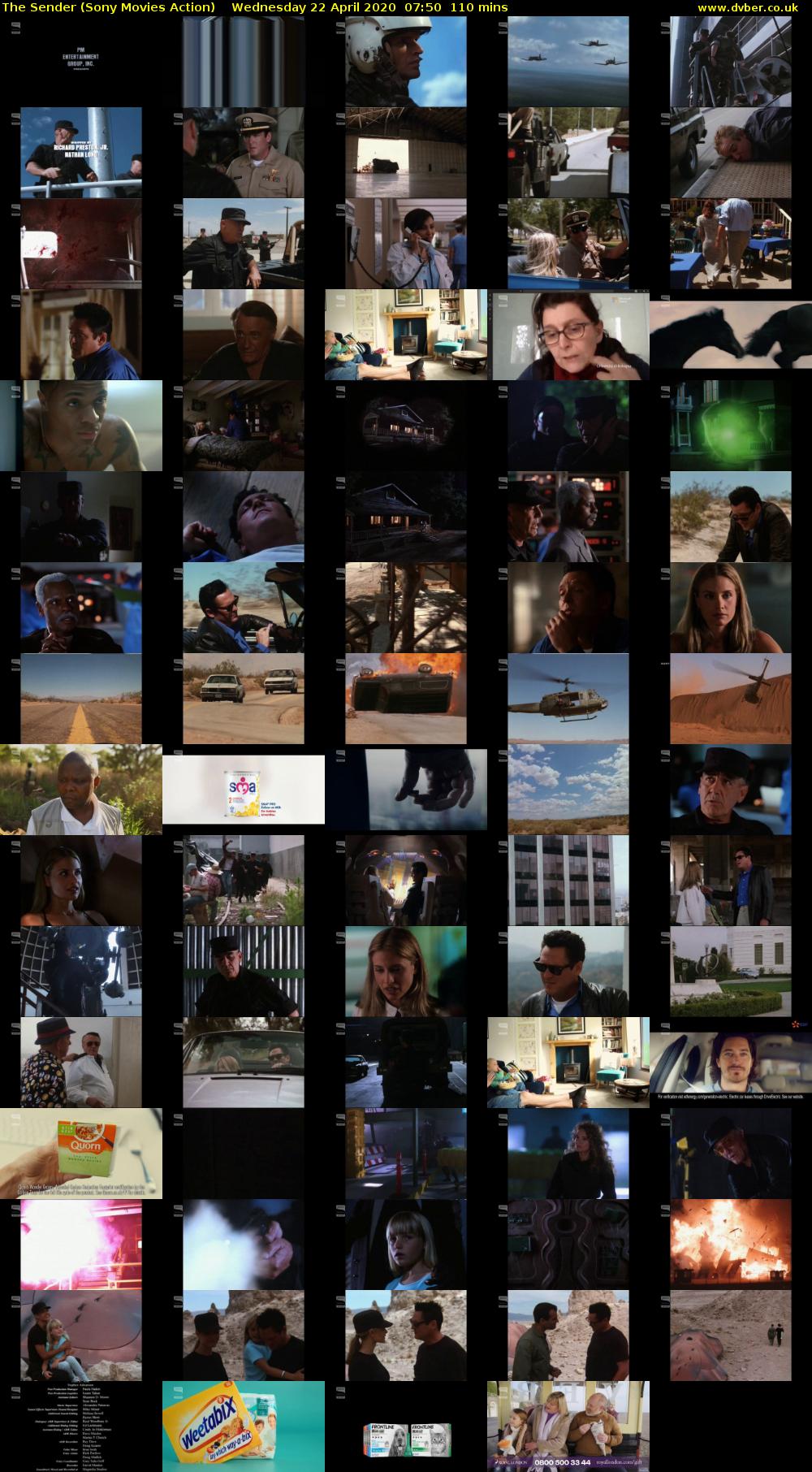 The Sender (Sony Movies Action) Wednesday 22 April 2020 07:50 - 09:40