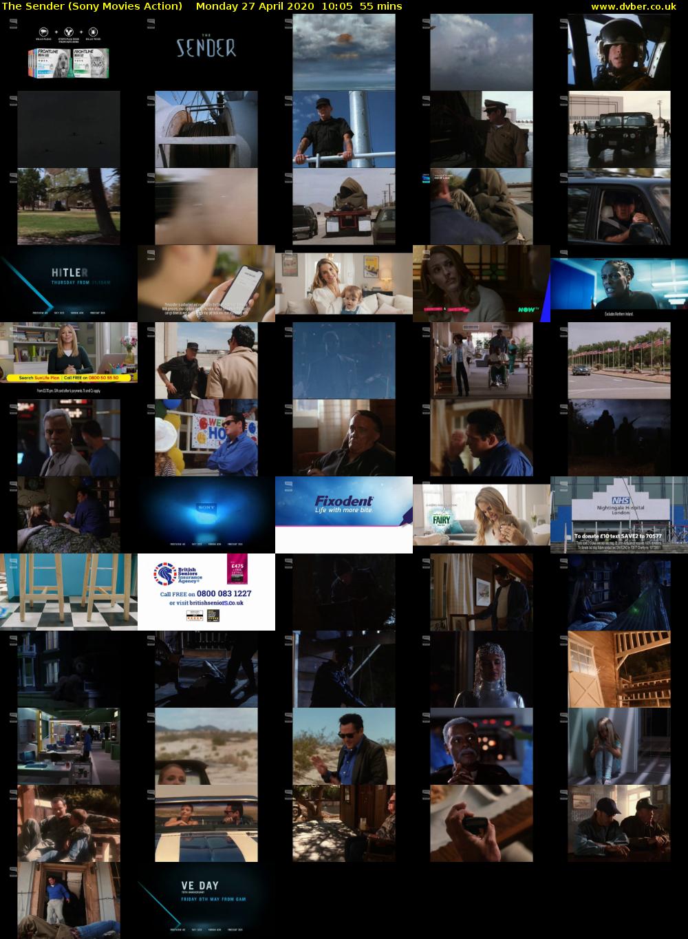 The Sender (Sony Movies Action) Monday 27 April 2020 10:05 - 11:00