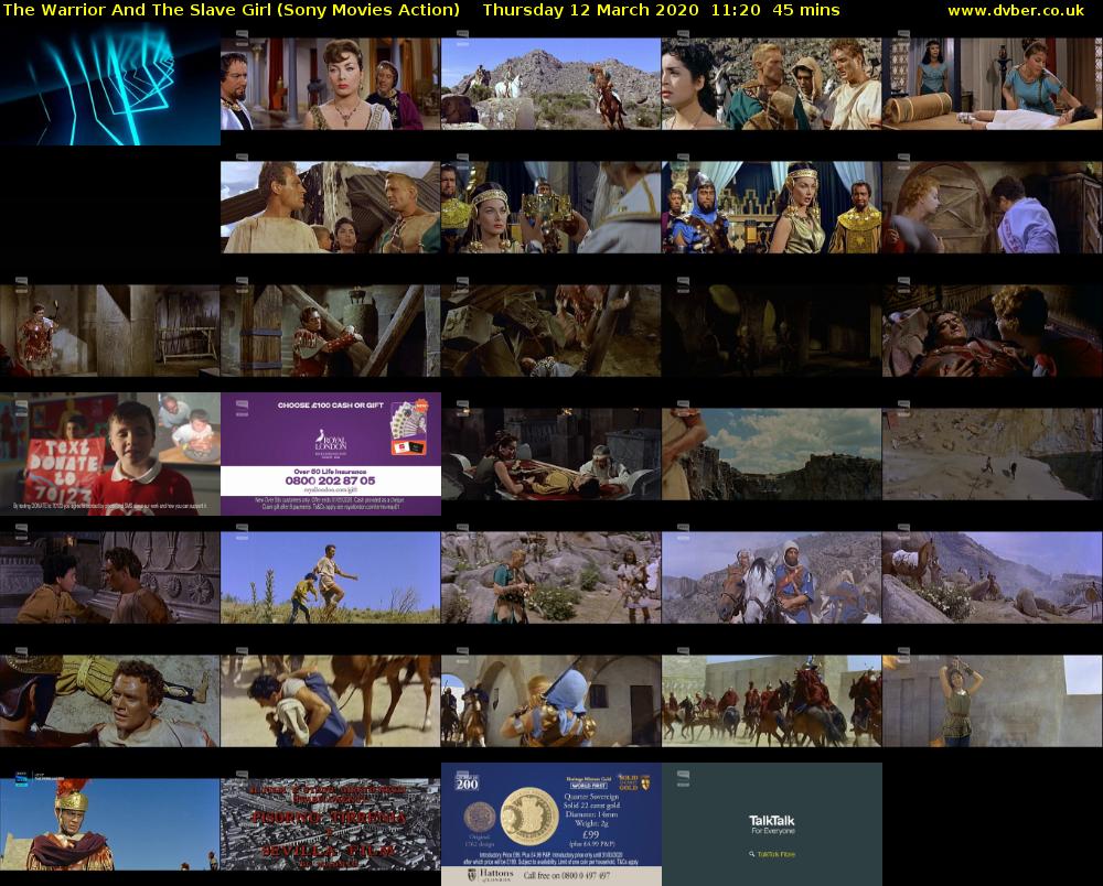 The Warrior And The Slave Girl (Sony Movies Action) Thursday 12 March 2020 11:20 - 12:05