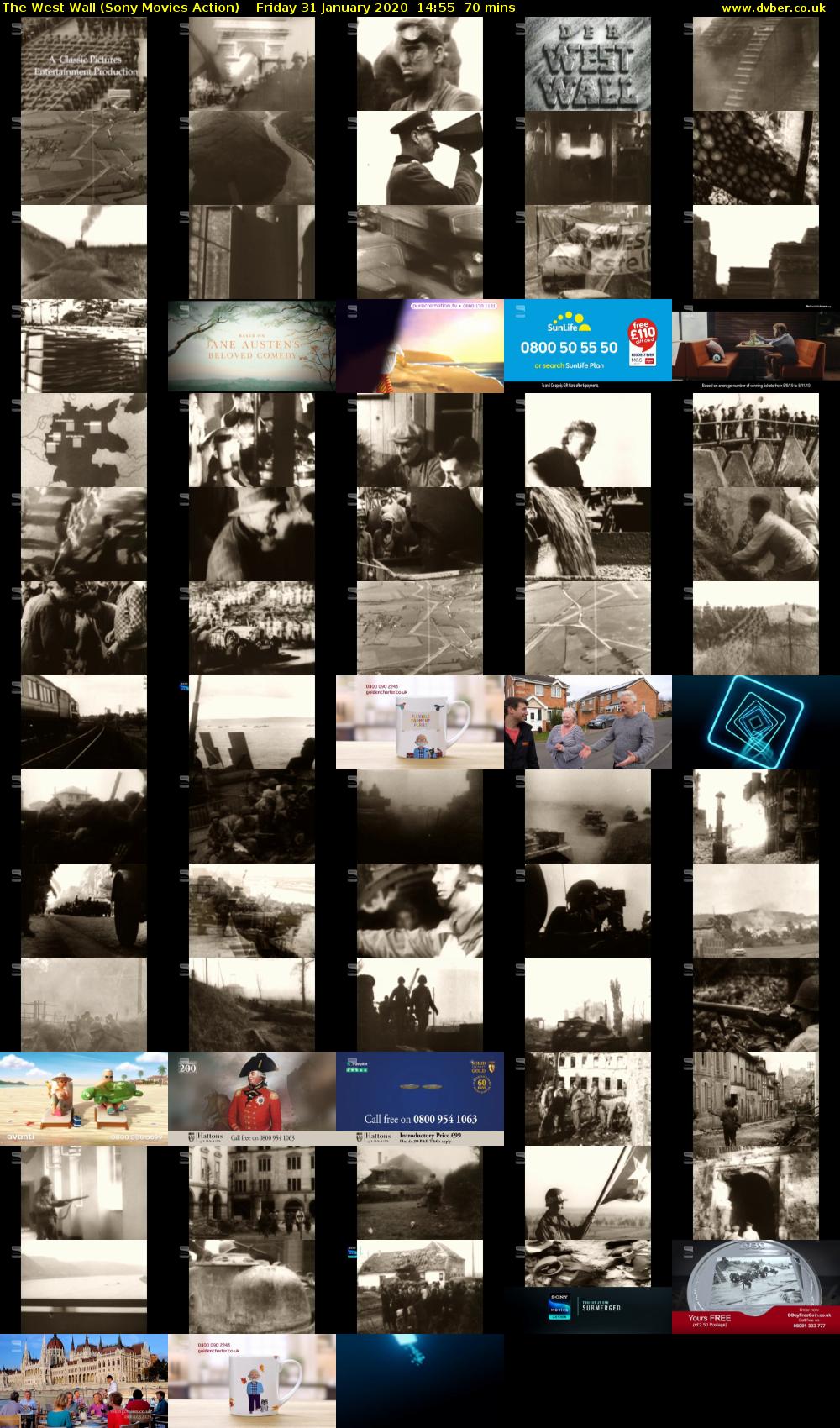 The West Wall (Sony Movies Action) Friday 31 January 2020 14:55 - 16:05