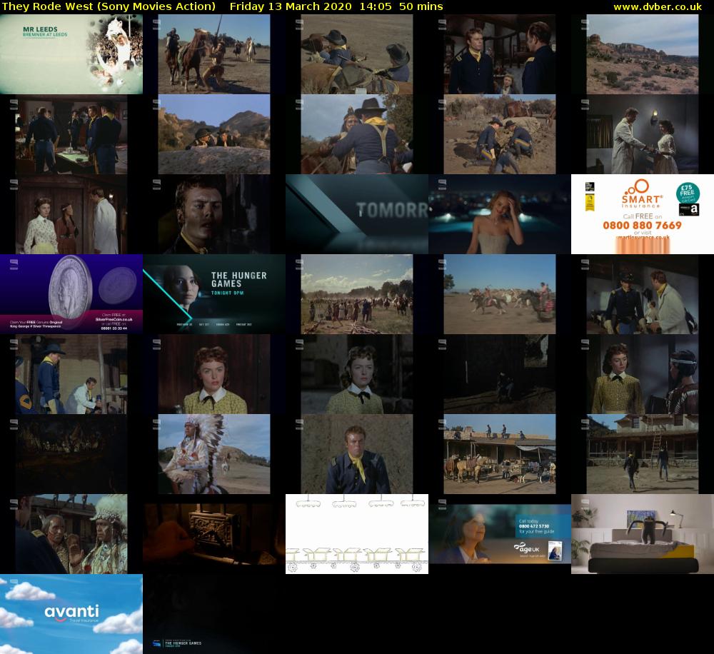 They Rode West (Sony Movies Action) Friday 13 March 2020 14:05 - 14:55