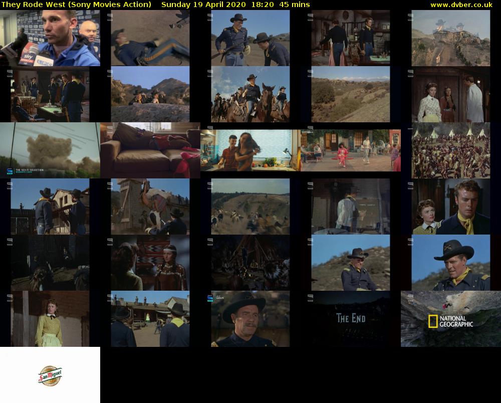 They Rode West (Sony Movies Action) Sunday 19 April 2020 18:20 - 19:05