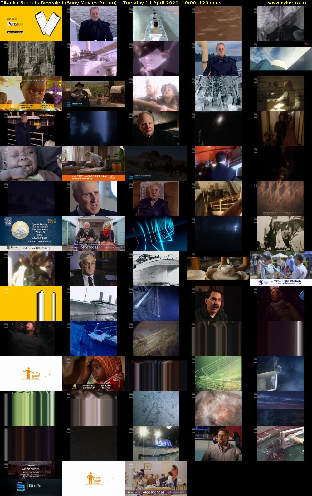Titanic: Secrets Revealed (Sony Movies Action) Tuesday 14 April 2020 10:00 - 12:00